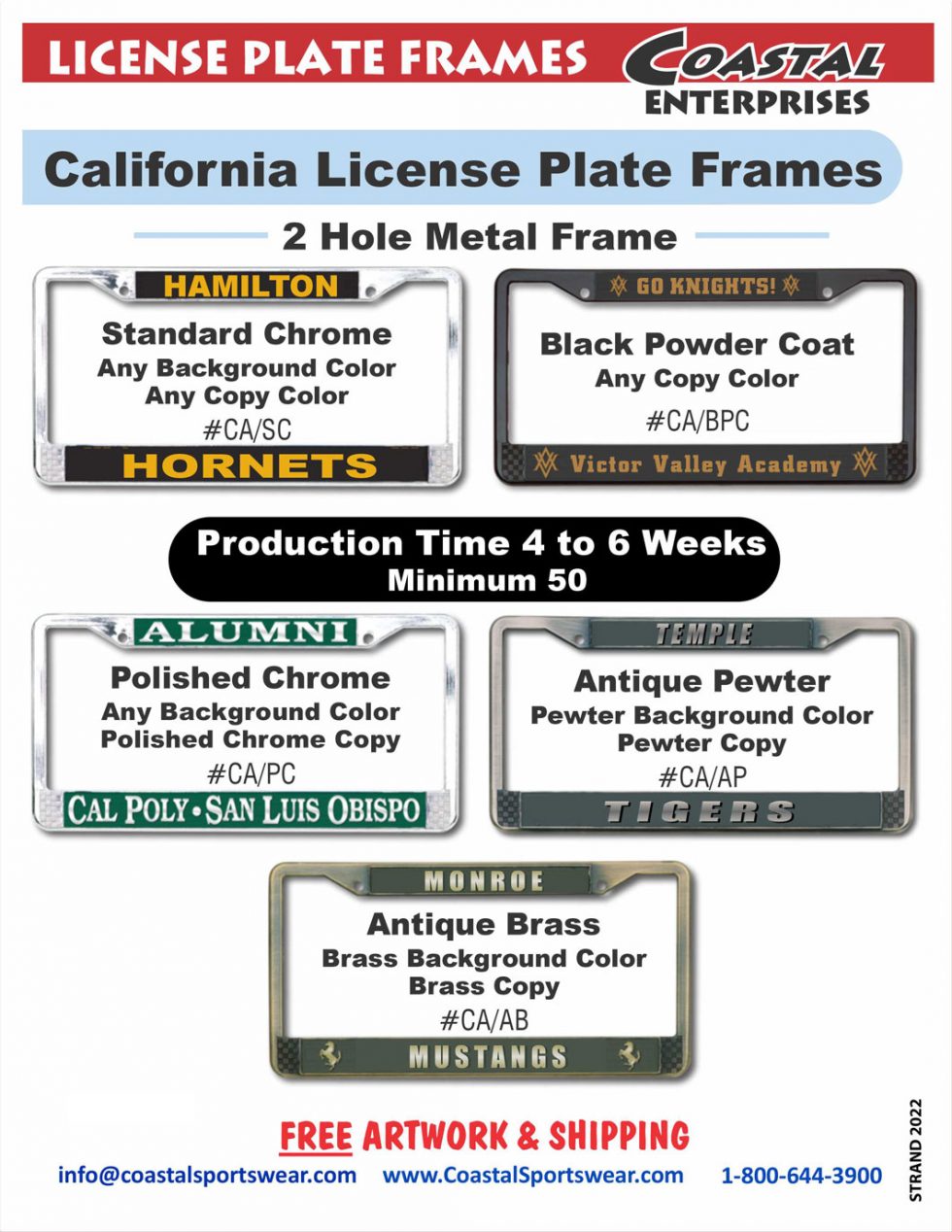License Plate Frames PE Clothes & PE Uniforms Coastal Enterprises